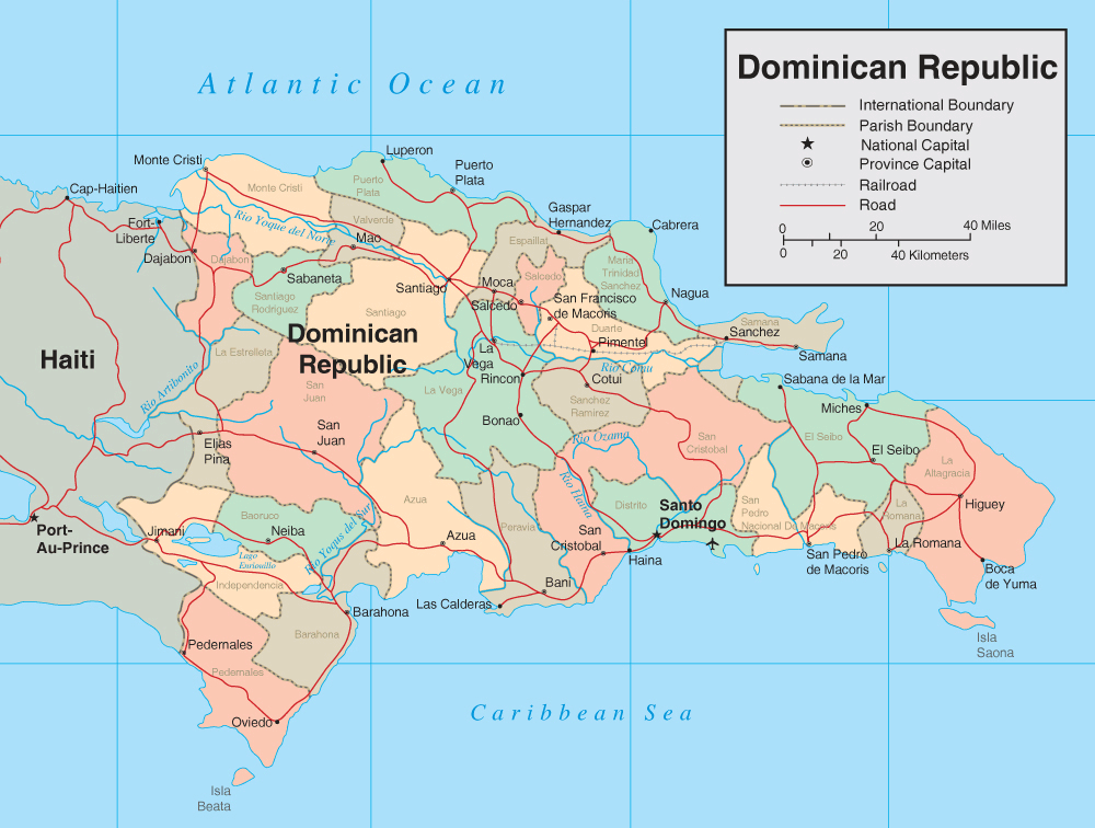 regionen karte von dominikanische republik